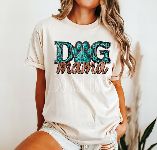 DOG MAMA TURQUOISE - DTF TRANSFER