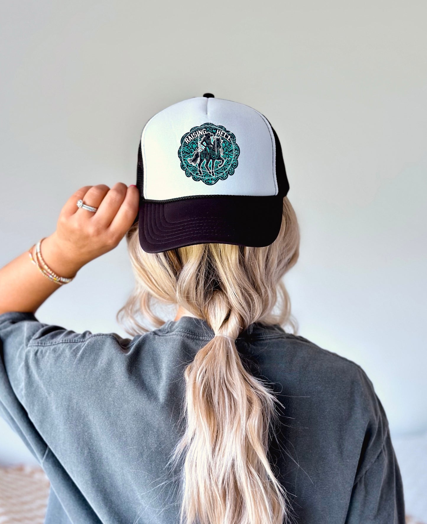 RAISING HELL TURQUOISE - DTF TRANSFER