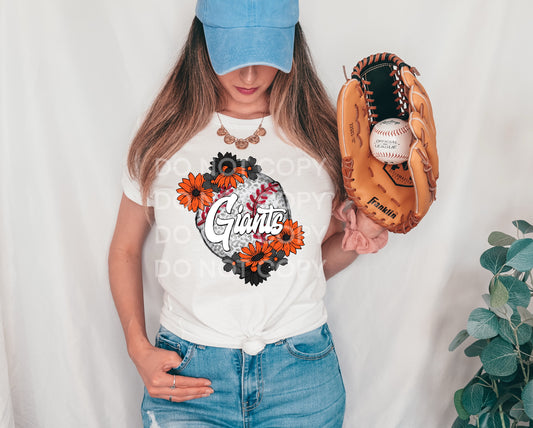 FLORAL BASEBALL - DTF TRANSFER