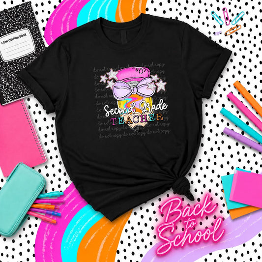 SECOND GRADE TEACHER PENCIL - DTF TRANSFER