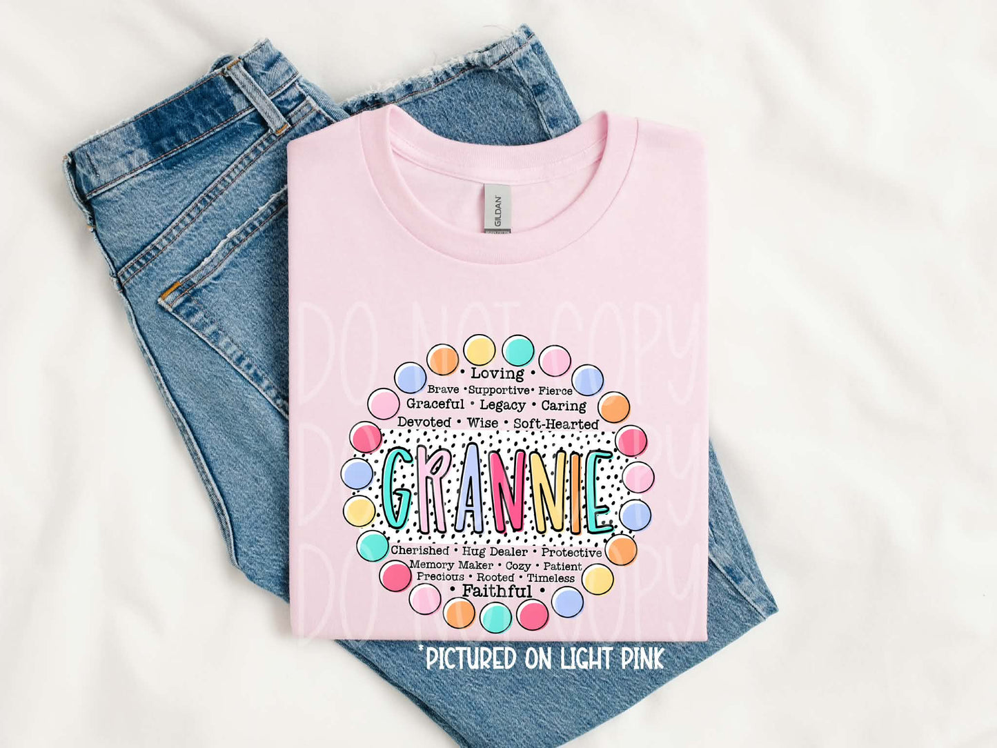 GRANNIE CIRCLE POLKA DOTS - DTF TRANSFER