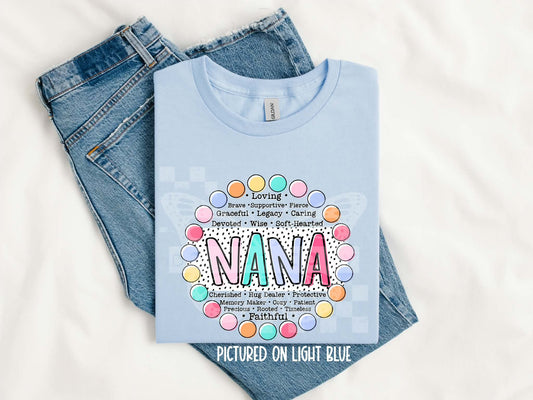 NANA CIRCLE POLKA DOTS - DTF TRANSFER