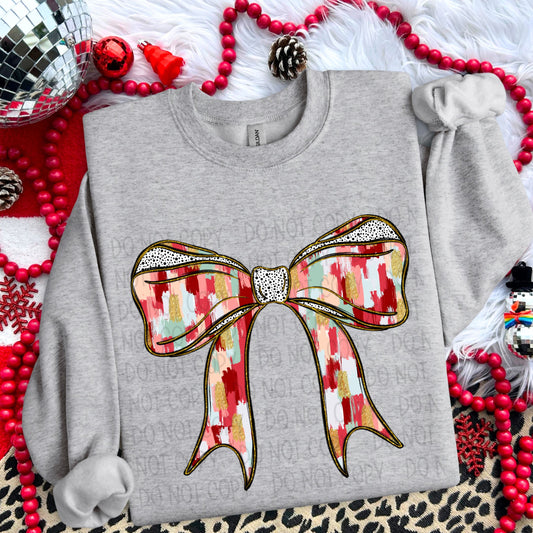 BRUSHSTROKE CHRISTMAS BOW - DTF TRANSFER