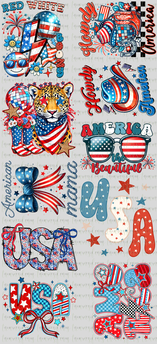 PATRIOTIC PREMADE - GANG SHEET 22x48