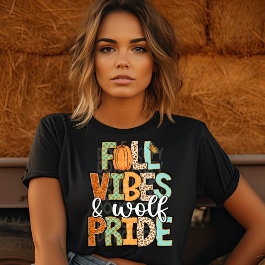 Fall vibes wolf pride - DTF TRANSFER