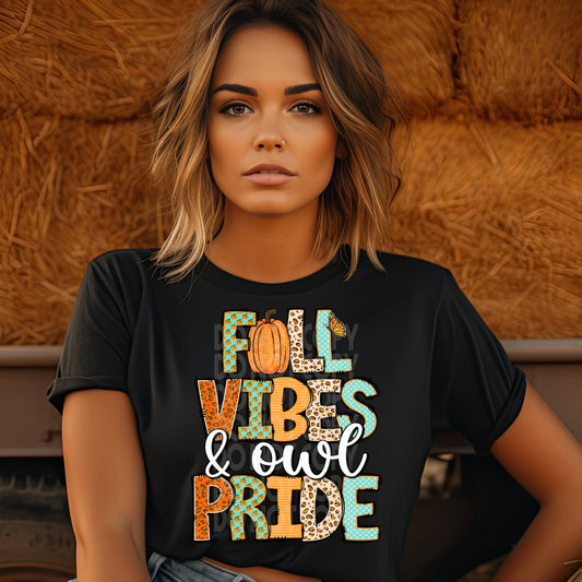 Fall vibes owl pride - DTF TRANSFER