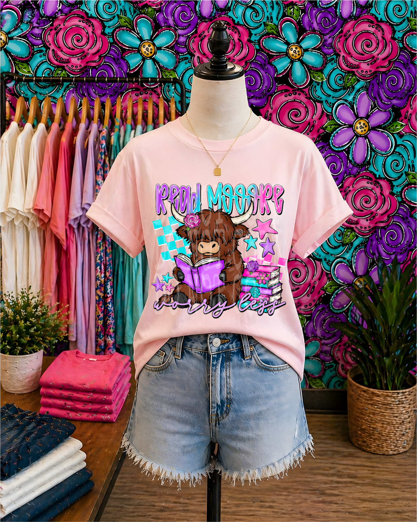 READ MOOORE WORRY LESS - DTF TRANSFER