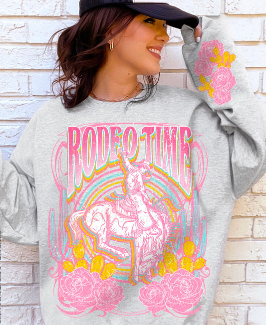 PINK RODEO TIME W/SLEEVE - DTF TRANSFER