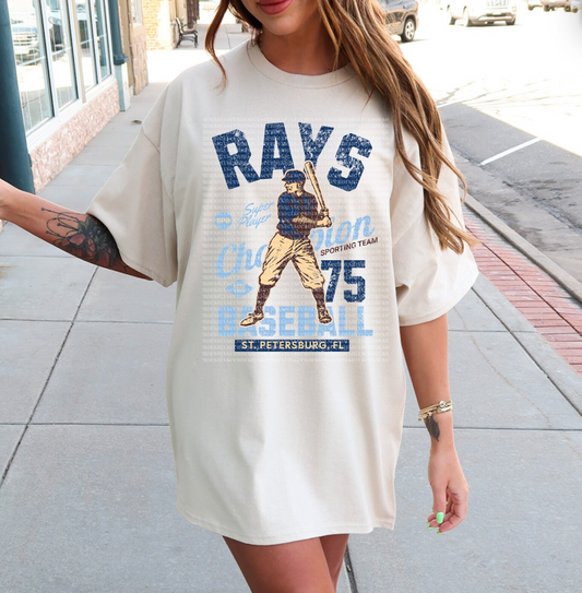 RAYS VINTAGE BASEBALL - DTF TRANSFER