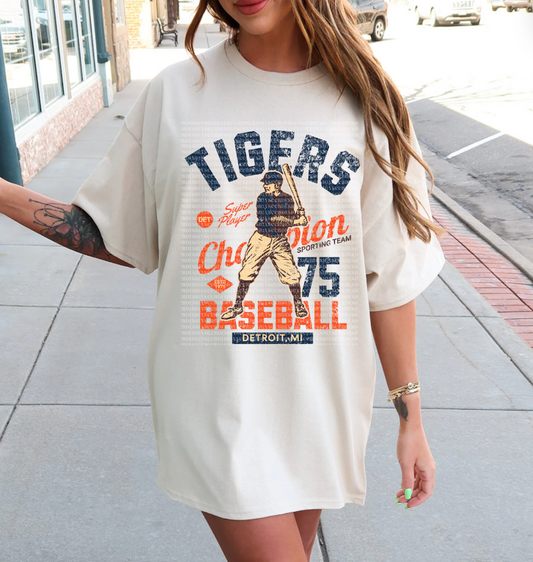 TIGERS VINTAGE BASEBALL - DTF TRANSFER