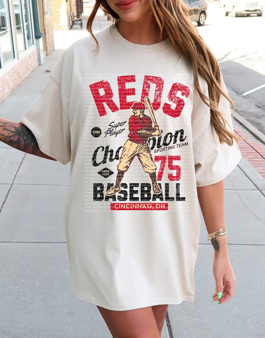REDS VINTAGE BASEBALL - DTF TRANSFER