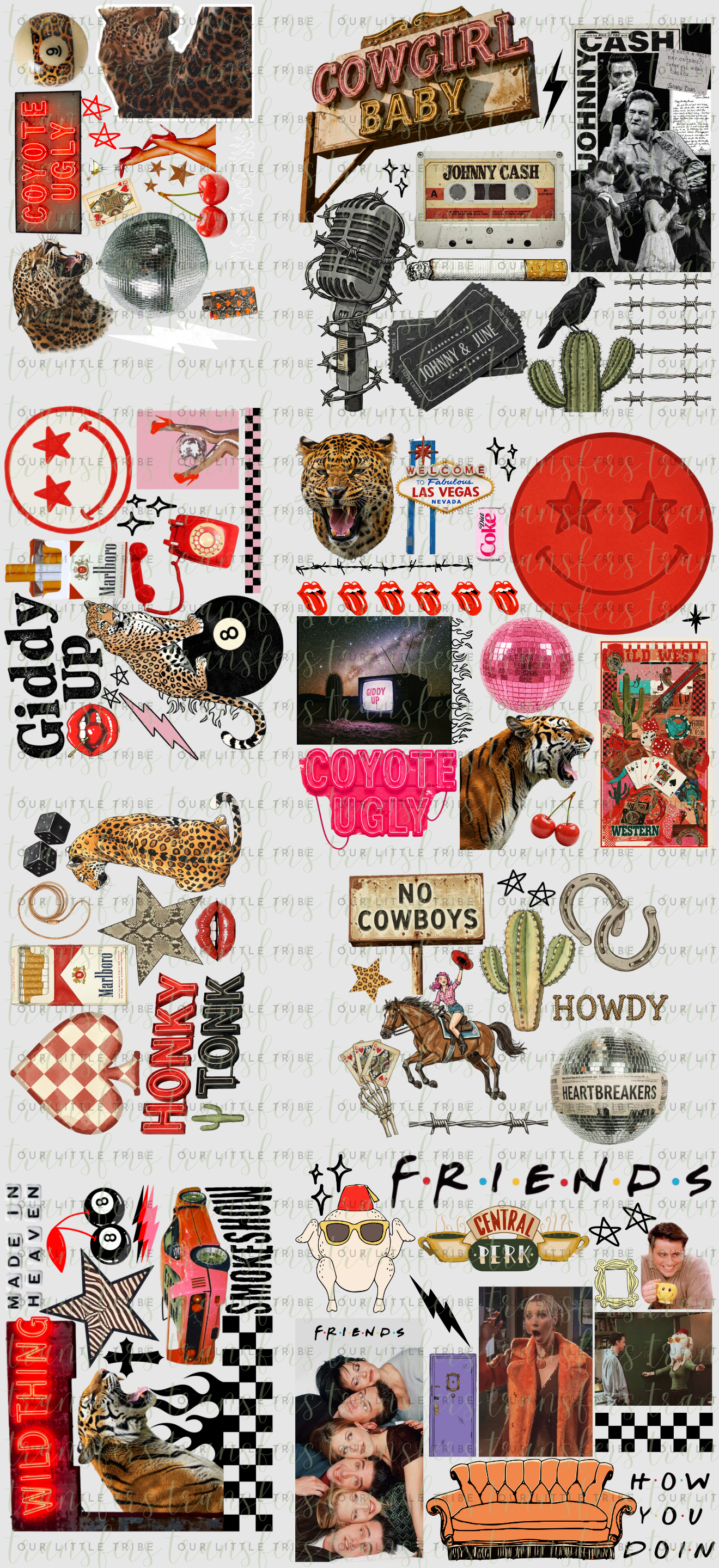 TRENDY COLLAGES PREMADE - GANG SHEET 22x48