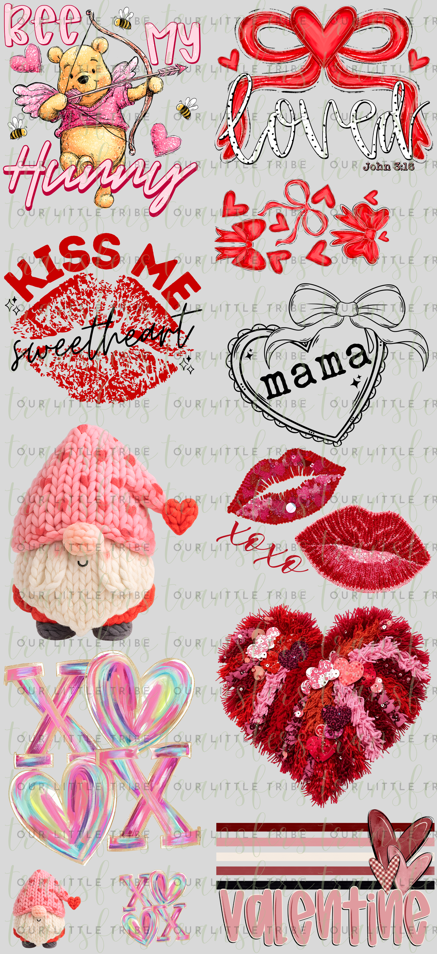 VALENTINES 3 PREMADE - GANG SHEET 22x48