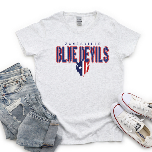 ZANESVILLE BLUE DEVILS MASCOT - DTF TRANSFER