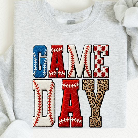 GAME DAY FAUX YARN BASEBALL - DTF TRANSFER