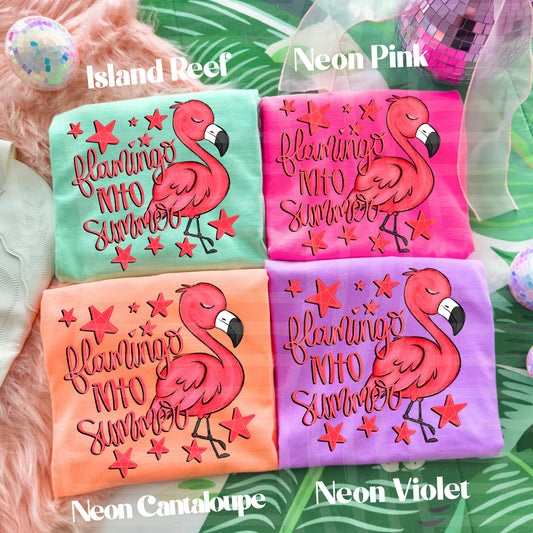 FLAMINGO INTO SUMMER - DTF TRANSFER