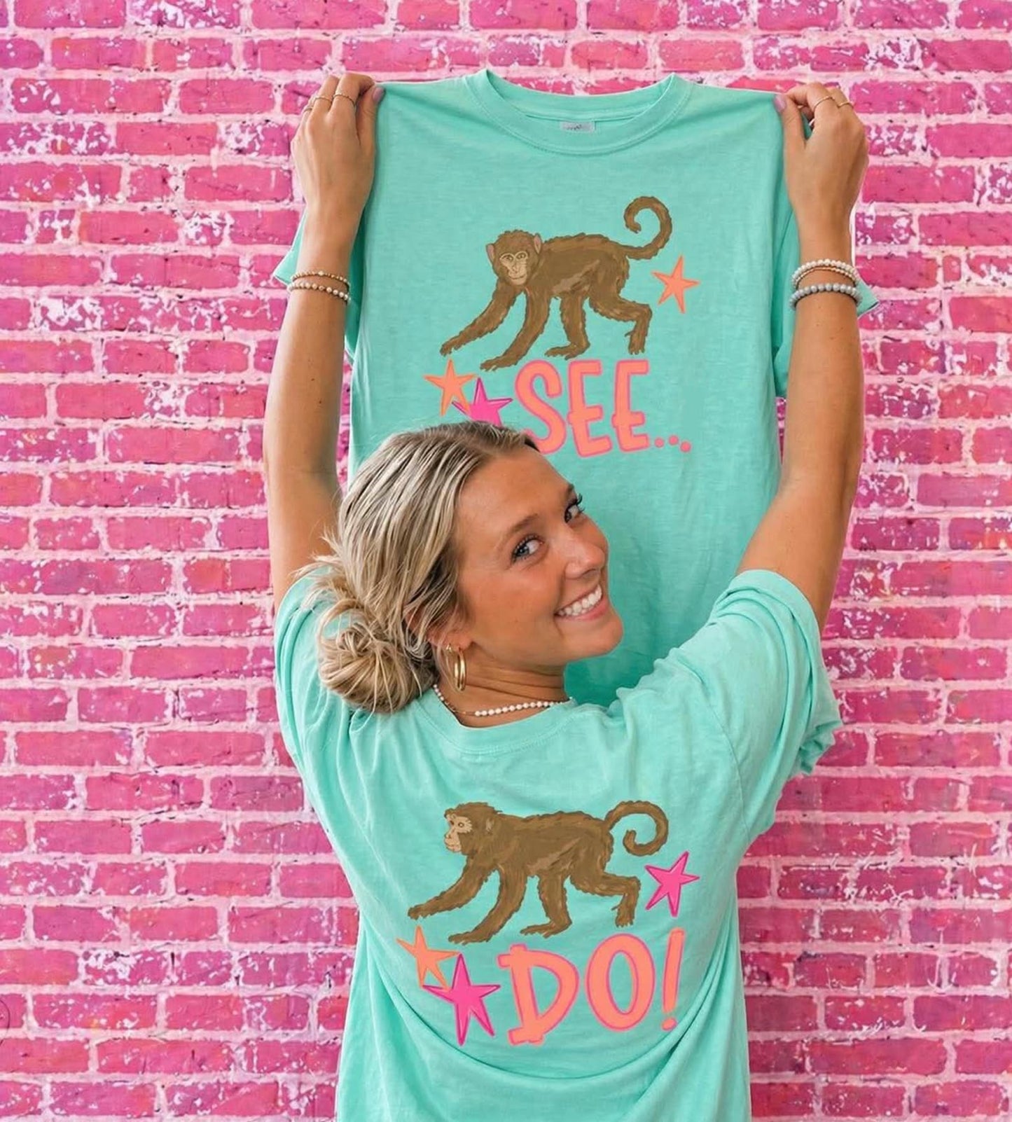 MONKEY SEE, MONKEY DO - FRONT AND BACK - DTF TRANSFER