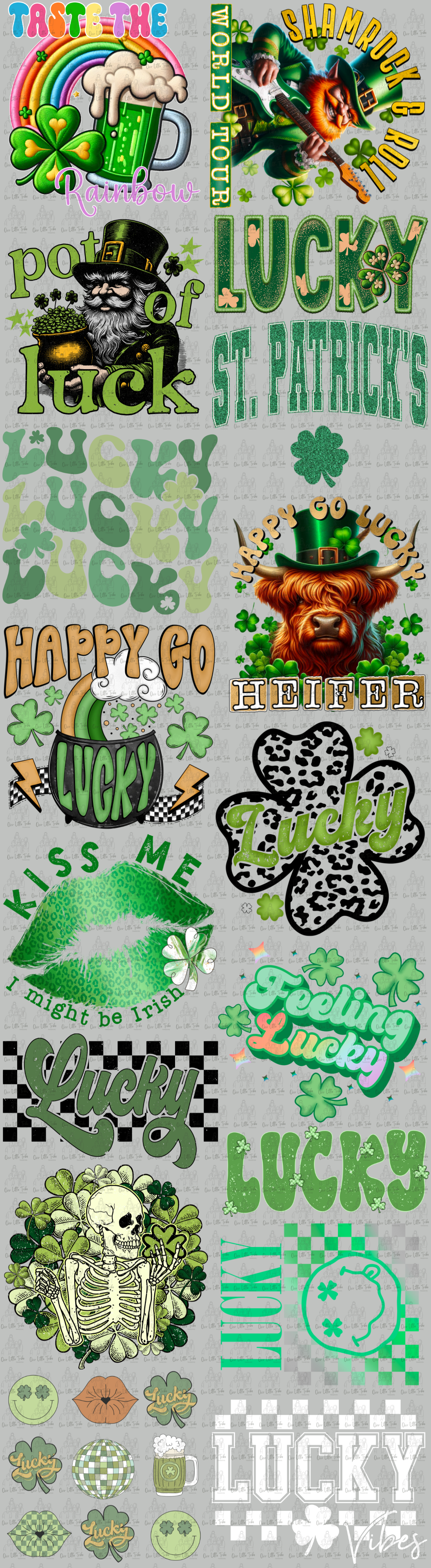 ST PATTYS PREMADE GANG SHEET 22x80