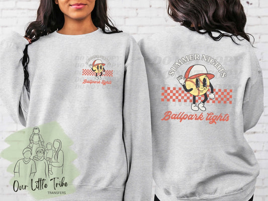 SUMMER NIGHTS SOFTBALL - BACK PRINT - CLEAR FILM FULL COLOR SCREEN PRINT